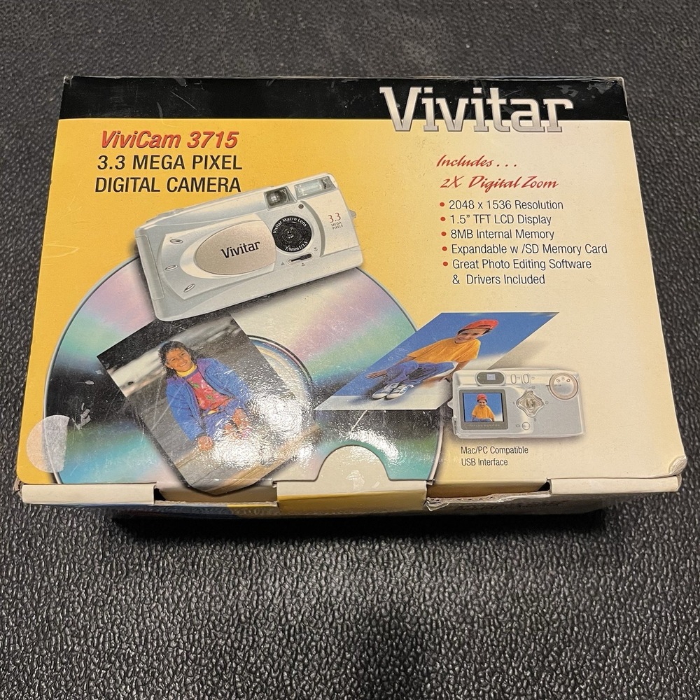 Vivitar Vivian 3715 3.3 Mega Pixel Digital Camera Open Box Works Tested